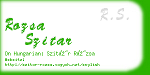 rozsa szitar business card